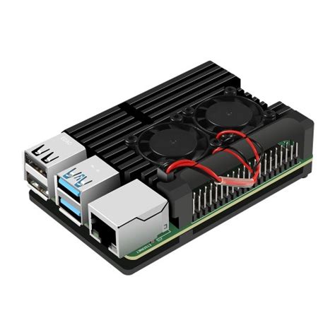 Armor Case with Dual Fan for Raspberry Pi 4 (Black) - X2 Robotics in Canada