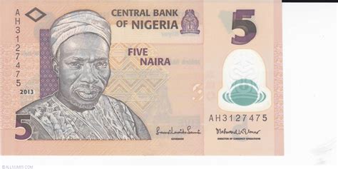 Banknote Of 5 Naira 2013 From Nigeria Id 5370