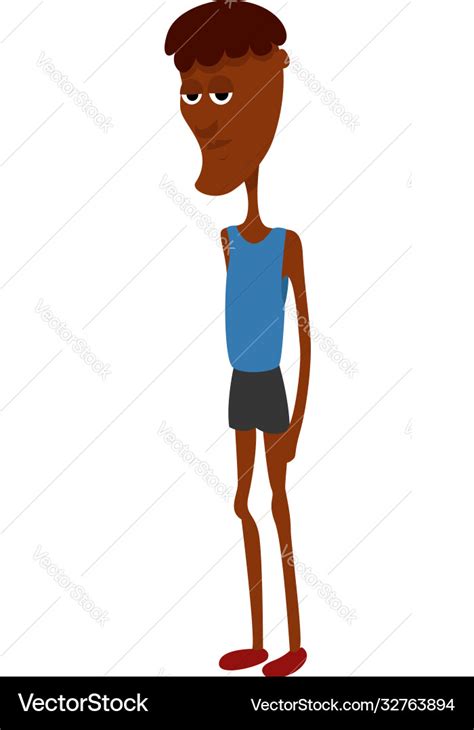 Skinny Man On White Background Royalty Free Vector Image