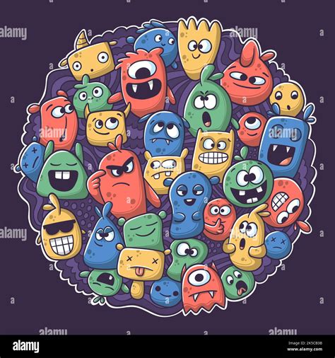 Funny cartoon monsters Stock Photo - Alamy