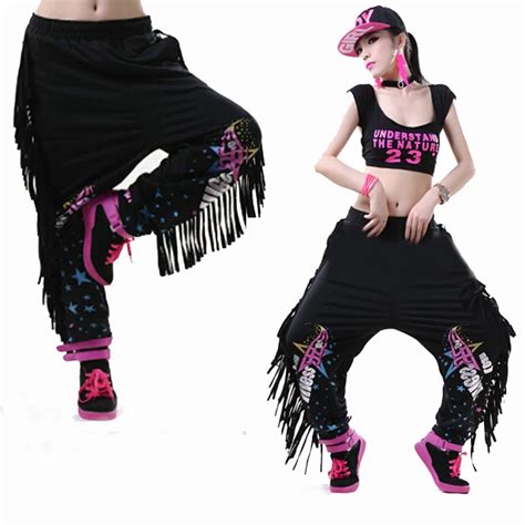 2017 Jazz Costume Women S Baggy Harem Hip Hop Dance Pants Tassels Trousers Girls Sweatpants