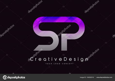 SP Letter Logo Design. Purple Texture Creative Icon Modern Lette Stock ...