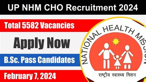 Up Nhm Cho Recruitment Total Vacancies B Sc Pass