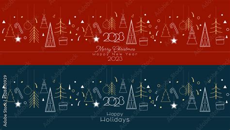 Merry Christmas, Happy Holidays 2023 set. Stock Vector | Adobe Stock