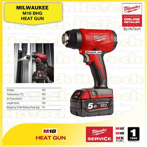 Jual MILWAUKEE M18 BHG Heat Gun Hot Gun 18V Unit Only Shopee