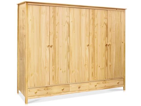 Tobino Kleiderschrank Trg Material Massivholz Kiefer Kiefer Natur