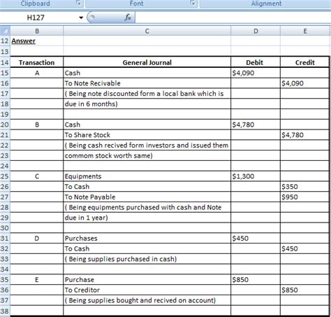 Journal Entry Worksheet Accounting