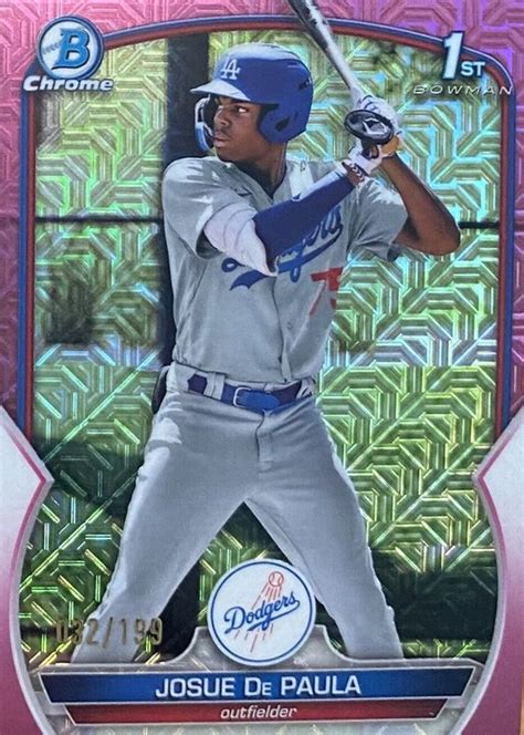 Josue De Paula 2023 Bowman Mega Box Chrome Prospects Pink Mojo