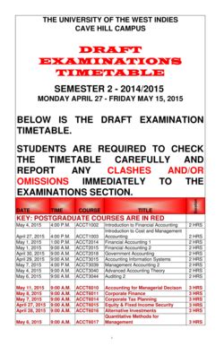 Uwi Cavehill Exam Timetable Fill Online Printable Fillable