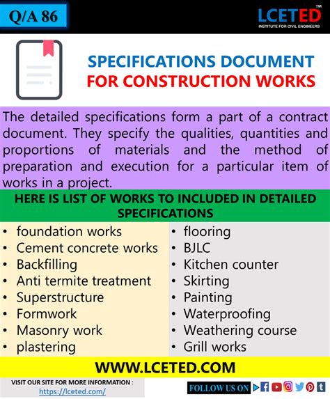 Specifications For Construction Works Civil Engineering