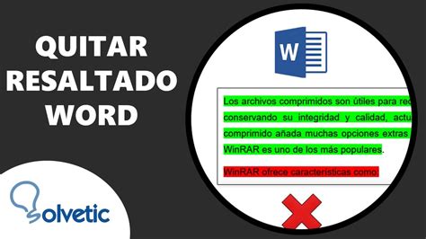 Cómo Quitar el Color Resaltado del Texto en Word YouTube