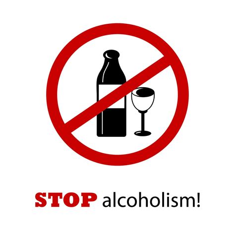 Stop Alcoholism Vector Graphics Poster Template Simple Flat Isolated