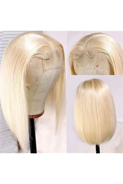 Blonde Straight Bob Wig Human Hair X X Deep Part Lace Frontal