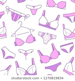 Vektor Stok Lingerie Seamless Pattern Vector Illustration Tanpa