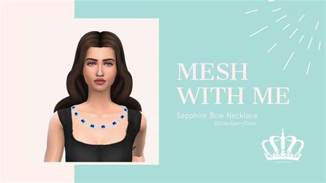 Sims 4 Cc Sapphire Bow Necklace Speed Mesh Youtube