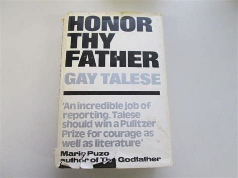 Honour Thy Father By Talese Gay Good Hardcover Goldstone Rare Books