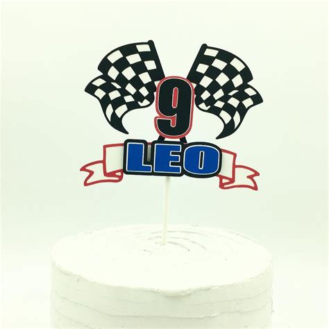 Racing Cake Topper Race Car Cake Topper Checkered Flag Cake - Etsy