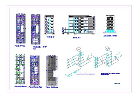 Edificio Comercial De Pisos En AutoCAD CAD KB Bibliocad