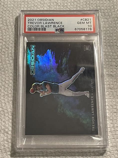 Trevor Lawrence 2021 Obsidian CB 21 Black Color Blast SSP PSA 10