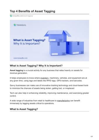 Benefits Of Asset Tagging Tranquil Business Software Page