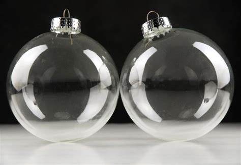 Clear Glass Ornament Balls 4 In 100mm 2 Bulbs Per Box 5 Box 6 Boxes