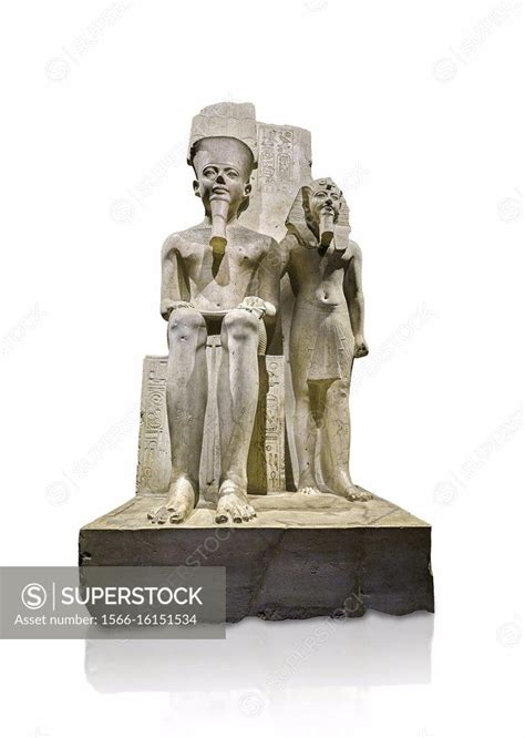 Ancient Egyptian Statue Of Pharaoh Horemheb With God Amun Limestone