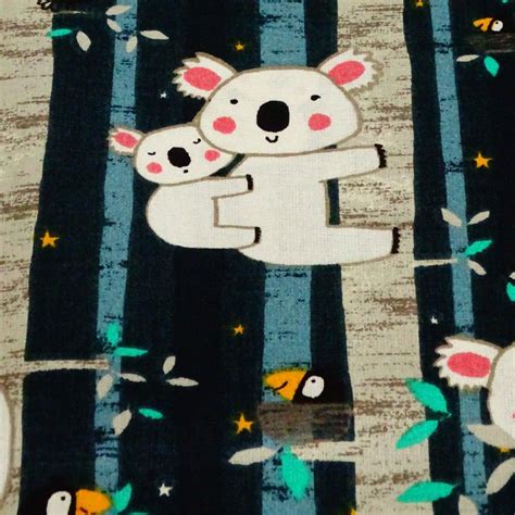 Tissu jersey de coton enfant imprimé koala vendu en ligne au mètre