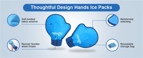 NEWGO Hand Ice Pack Glove Pack Hot Cold Therapy Full Coverage Ice Cryotherapy Gloves Soft Gel