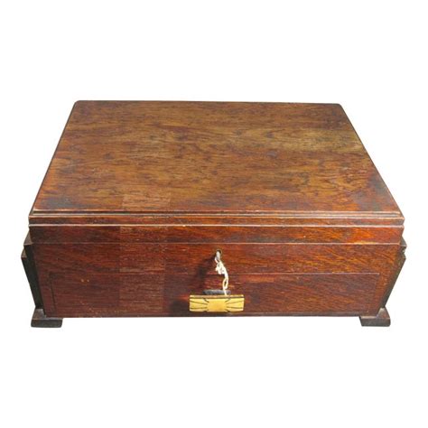 Antique Late 19th Century English Oak Silverware Chest With Bakelite Drawer Pull Chairish