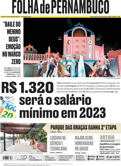 Capa Folha De Pernambuco Sexta De Dezembro De