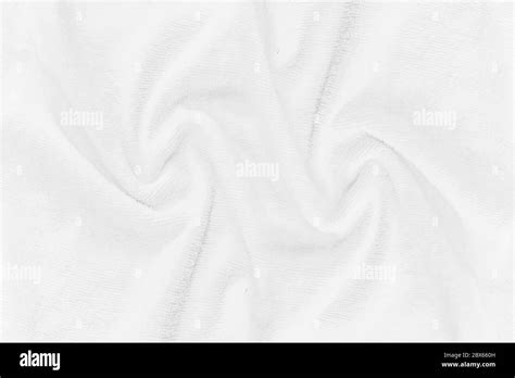 White Cloth Texture With Soft Waves Crumpled Fabric Background Stock