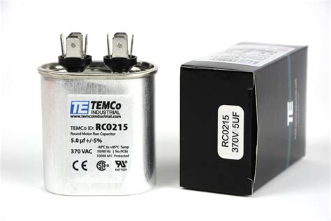 Temco Uf Mfd Vac Volts Oval Run Capacitor Hz Ac Electric