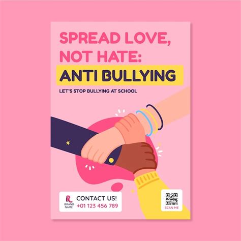 Free Vector | Childlike colorful anti bullying poster