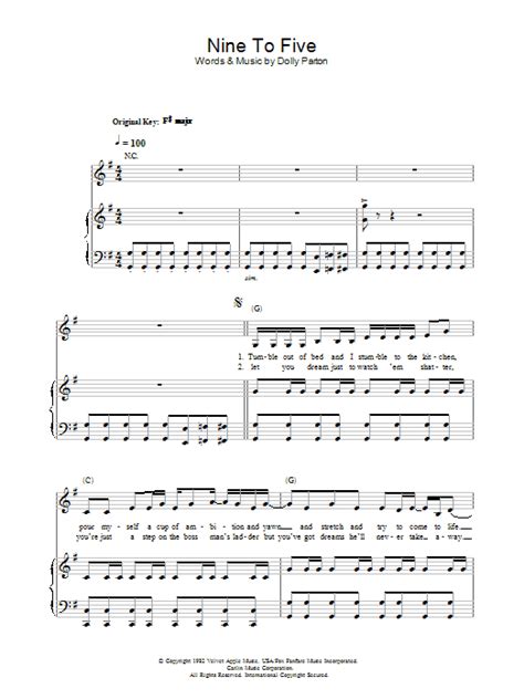 Dolly Parton Nine To Five Sheet Music For Very Easy Piano Download Pdf 161472