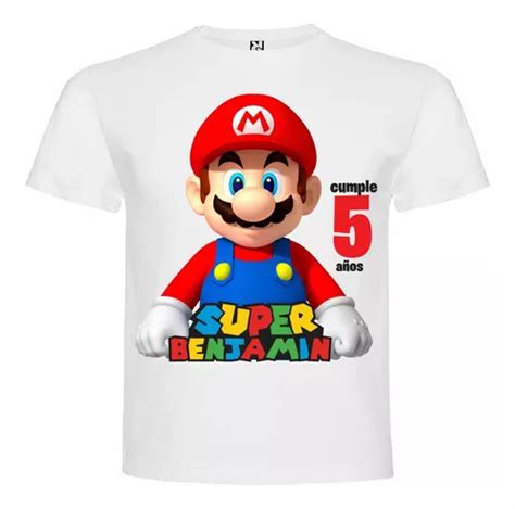 Polera Súper Mario Bros Cumpleaños Personalizada Cuotas sin interés