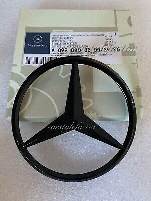 Gloss Black Rear Boot Star Badge For Mercedes Cla Class W