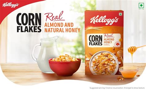 Kellogg S Corn Flakes Real Almond Honey 650g High In Iron Vitamin B1