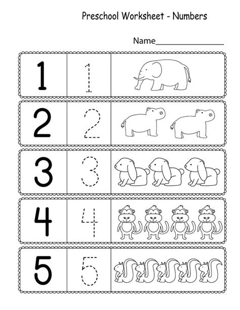 Free Kindergarten Worksheets Activity Shelter Numbers Preschool