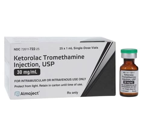 Ketorolac Tromethamine Imiv Injection Sdv 30mgml 1ml 25bx Medex Supply