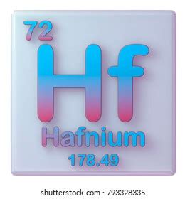 Hafnium Chemical Element Number Periodic Stock Illustration