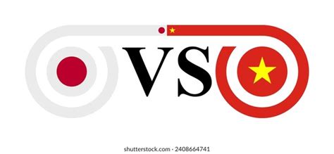 Concept Between Japan Vs Vietnam Vector Stock Vector (Royalty Free ...