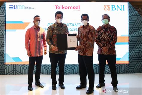 Penandatanganan Kerjasama Bni Dengan Telkomsel Antara News