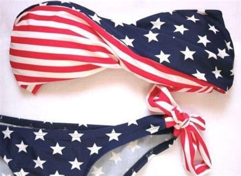 Swimwear American Flag Bikini Bandeau Bikini Wheretoget