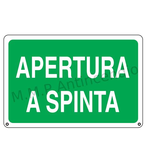 Cartello Apertura A Spinta