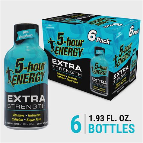 5 Hour Energy Shot Extra Strength Blue Raspberry 6 Count