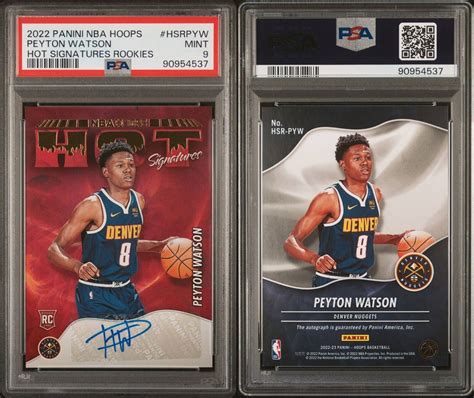 Panini Nba Hoops Hot Signatures Rookies Peyton Watson Auto Rc