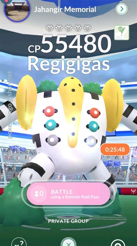 Regigigas Raid Boss Pokemon Go