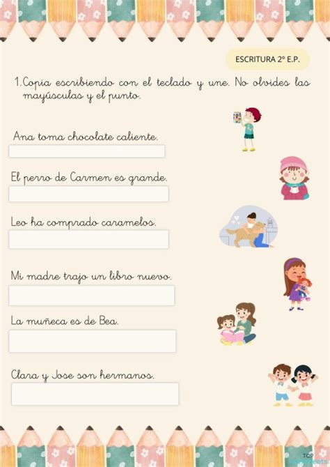 Escritura Y Comprensión 2º 1 Ficha Interactiva Topworksheets