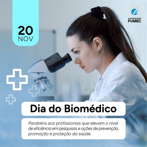 Dia do Biomédico 2023 20 de novembro Universidade FUMEC