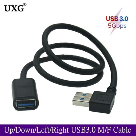 Cable Adaptador Usb 3 0 Macho A Hembra 30cm 50cm ángulo Derecho Izquierdo Arriba Abajo